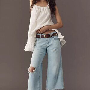 Anthropologie Pilcro Low-Rise Crop Wide-Leg Distressed Jeans -NWT